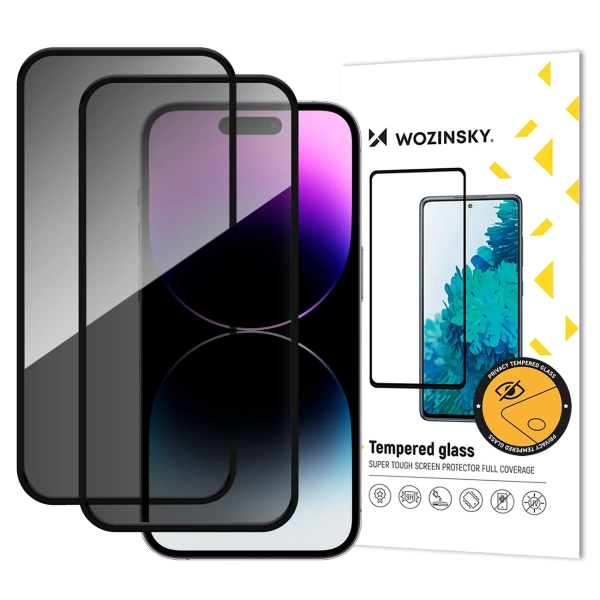 Wozinsky Privacy Glass Panzerglas für iPhone 17 Pro, 2er Set